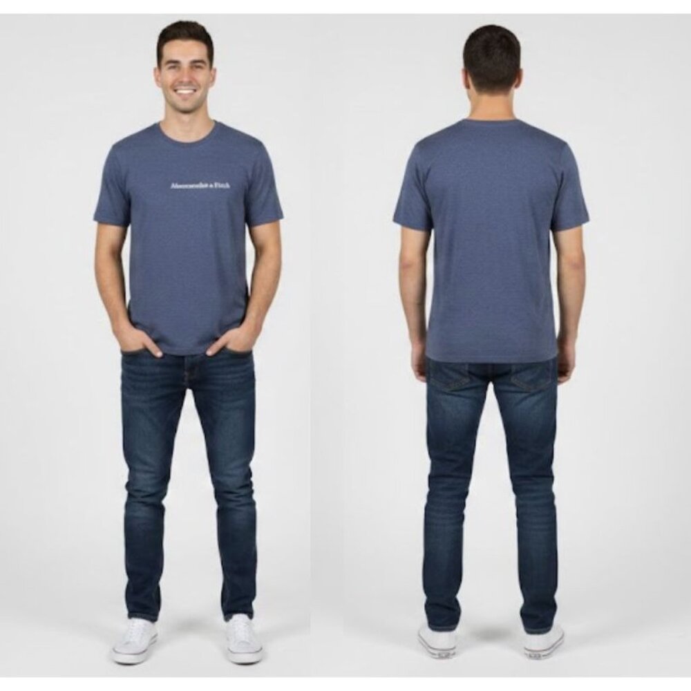 ⭐Abercrombie and Fitch Men's basic T-Shirt Sz L Men's Navy Blue soft cotton New